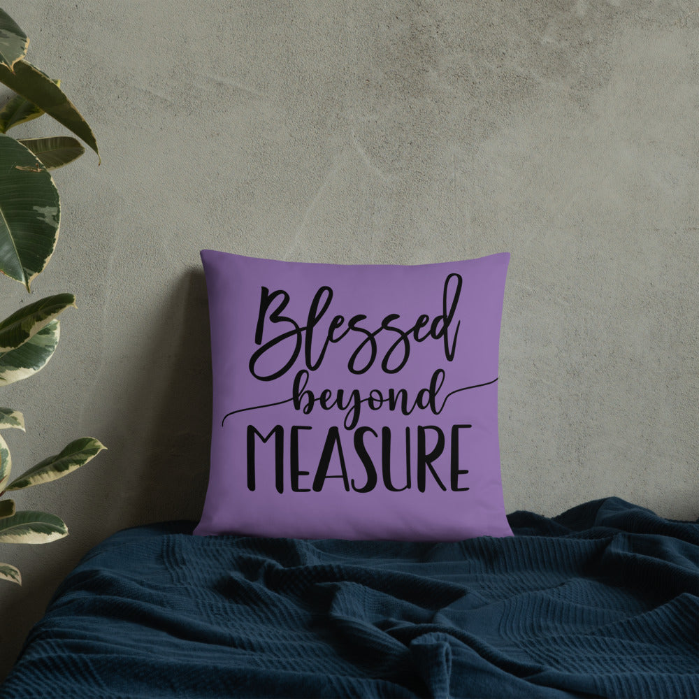 Blessed Beyond Measure (Purple) Throw Pillow