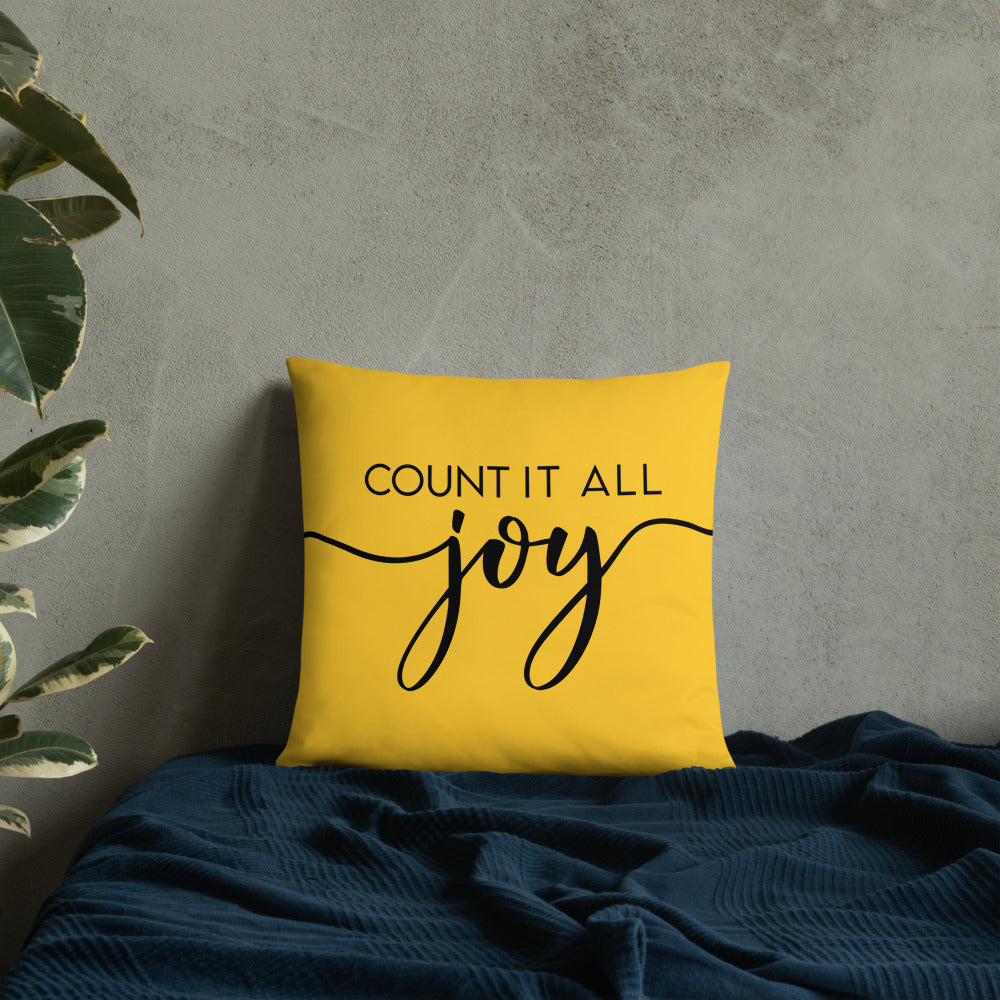 Count it All Joy (Yellow) Throw Pillow