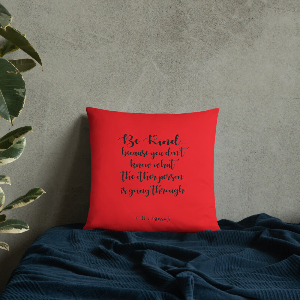 Be Kind (Red) Throw Pillow