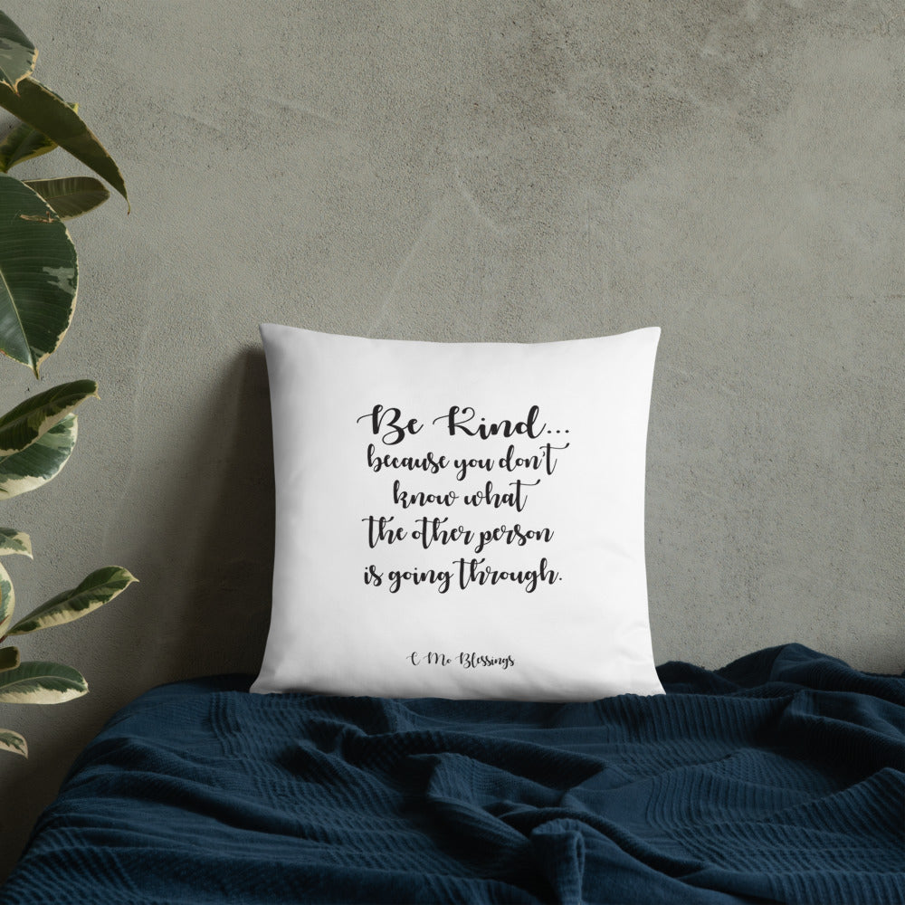 Be Kind (White) Throw Pillow