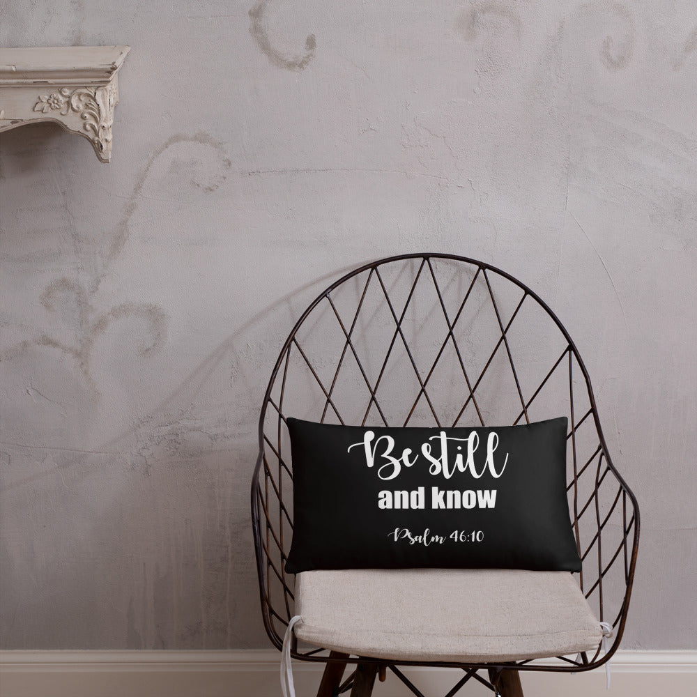 Be Still & Know (Black) Lumbar Pillow
