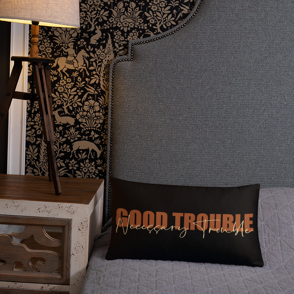 Good Trouble (Black) Lumbar Pillow