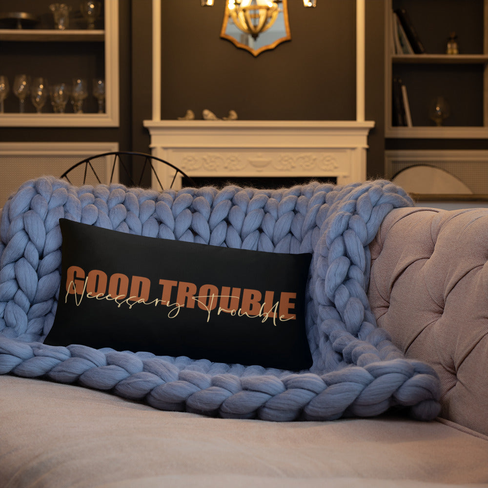 Good Trouble (Black) Lumbar Pillow