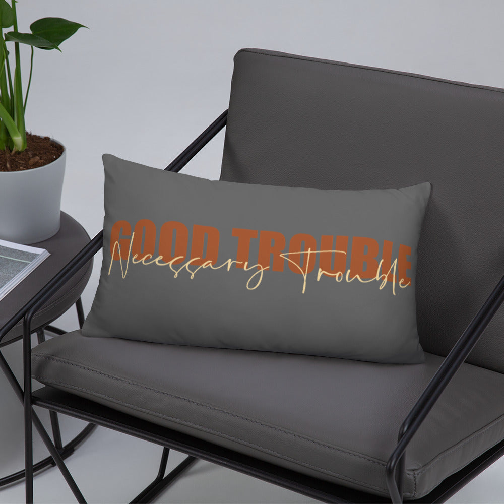 Good Trouble (Gray) Lumbar Pillow
