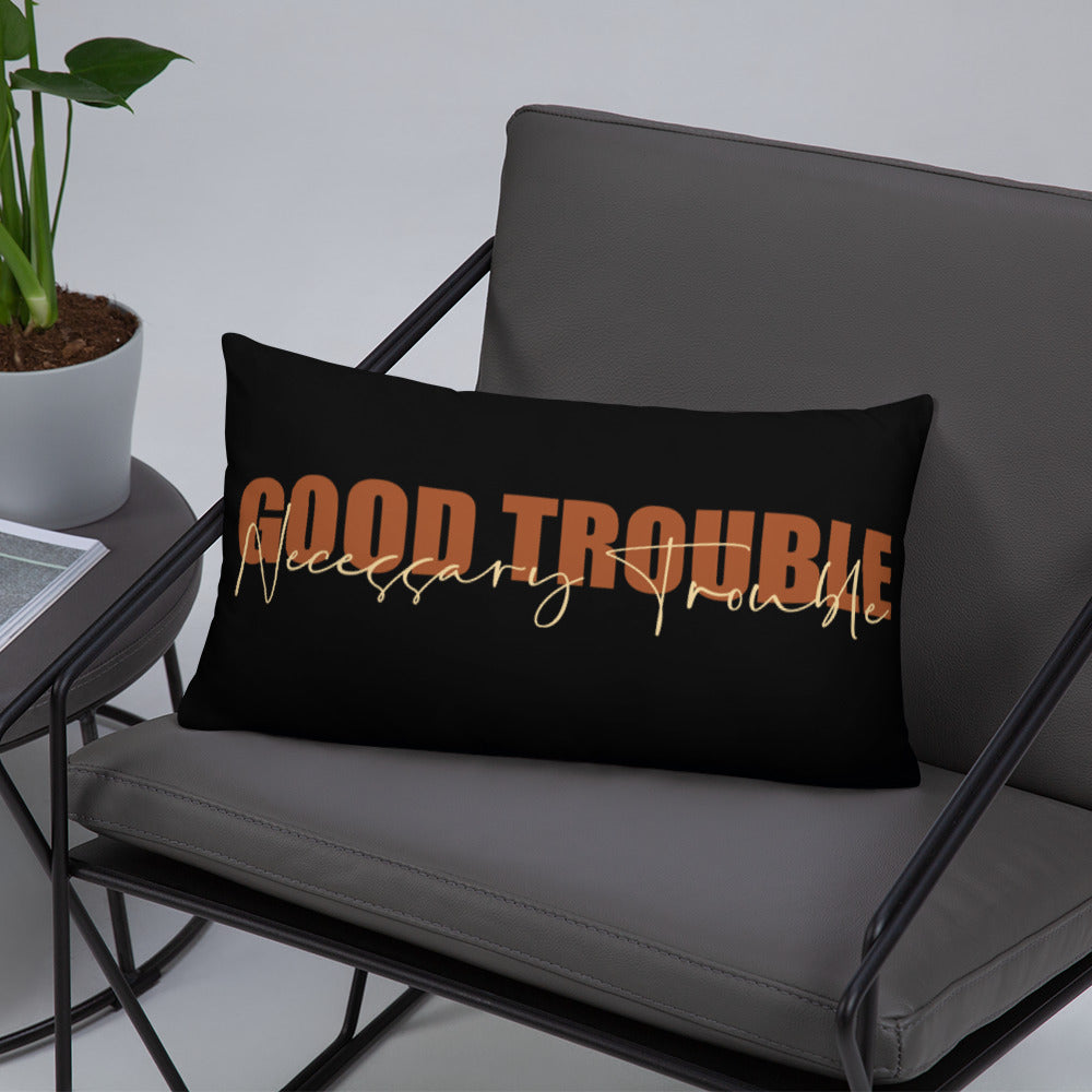 Good Trouble (Black) Lumbar Pillow