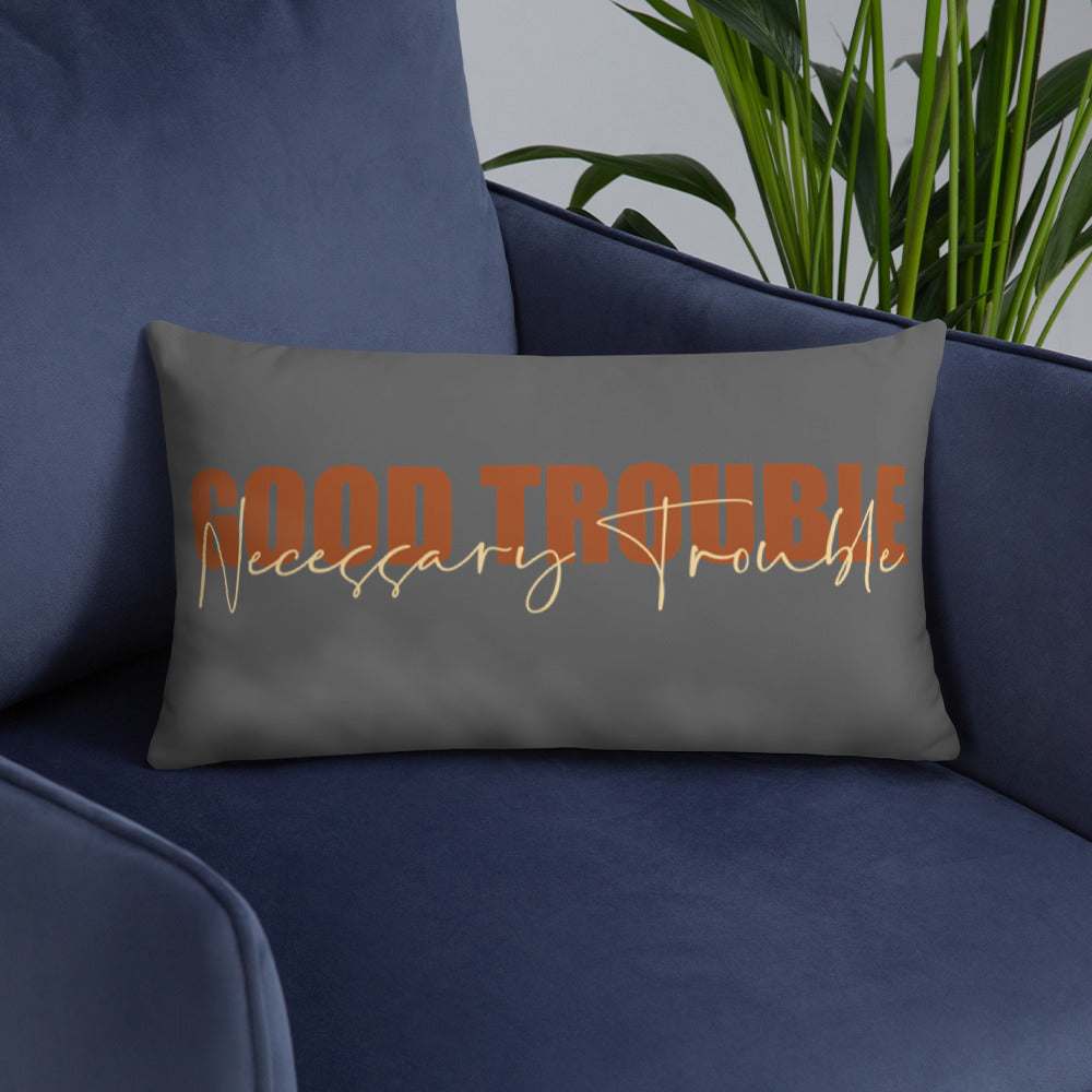Good Trouble (Gray) Lumbar Pillow