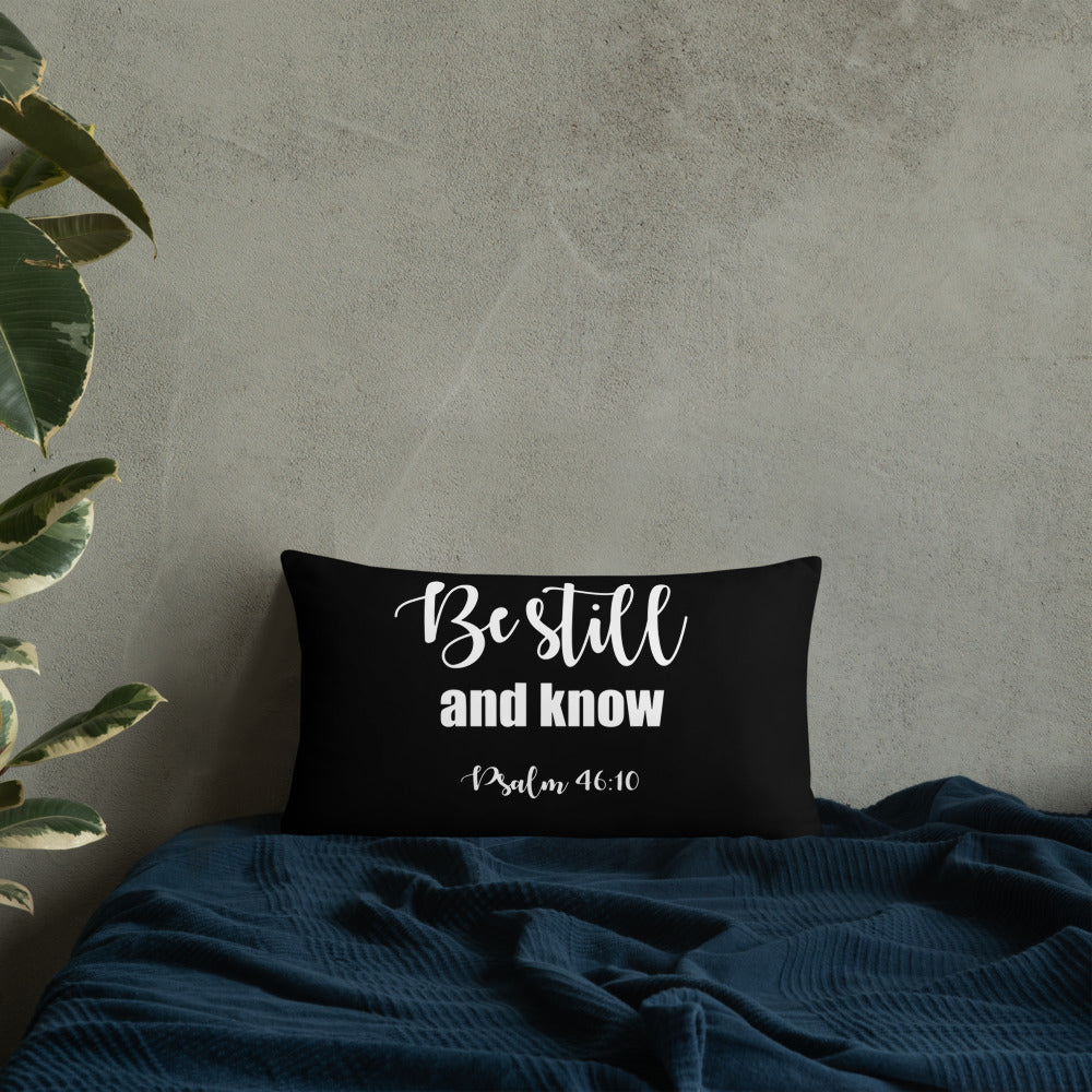 Be Still & Know (Black) Lumbar Pillow