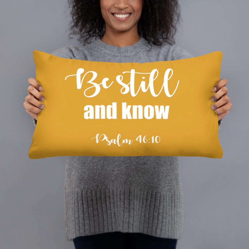 Be Still & Know (Gold) Lumbar Pillow