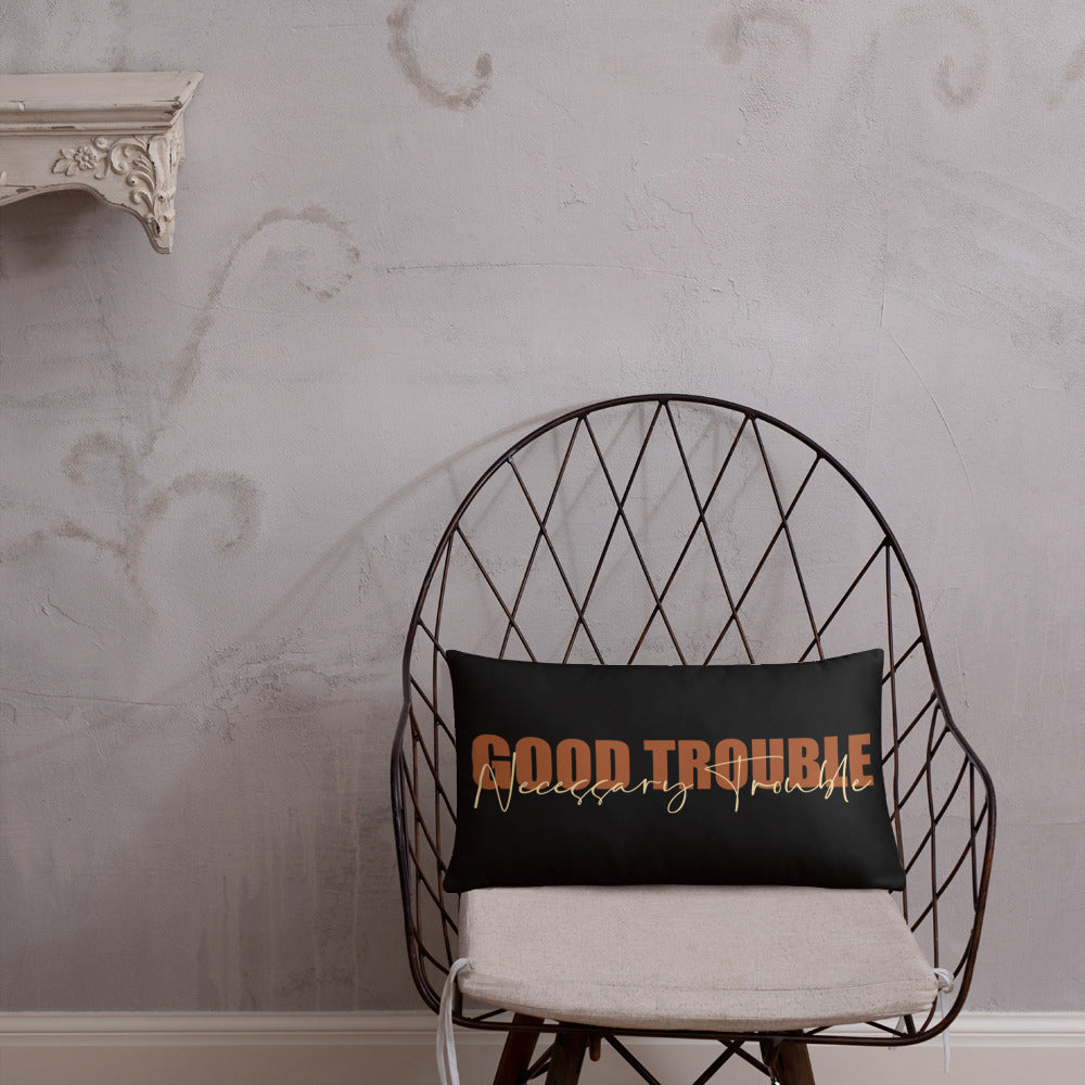 Good Trouble (Black) Lumbar Pillow