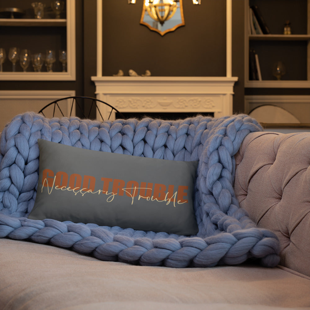 Good Trouble (Gray) Lumbar Pillow