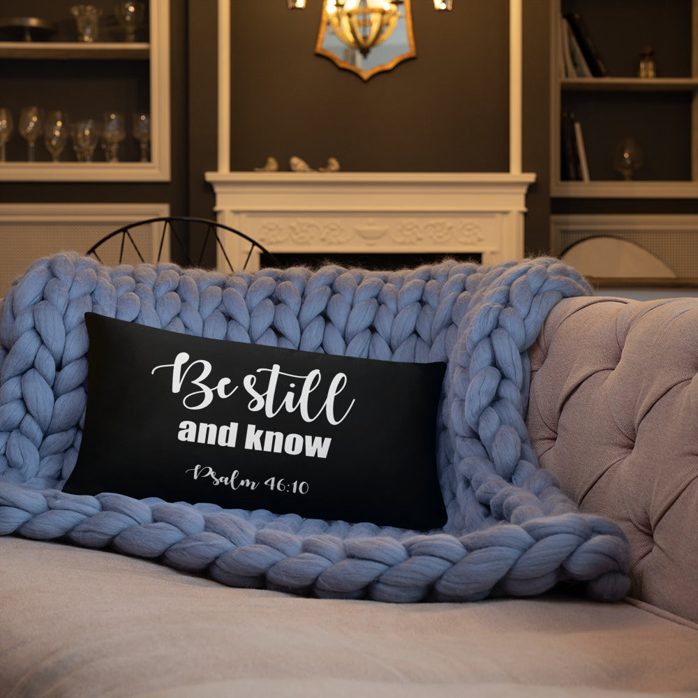 Be Still & Know (Black) Lumbar Pillow