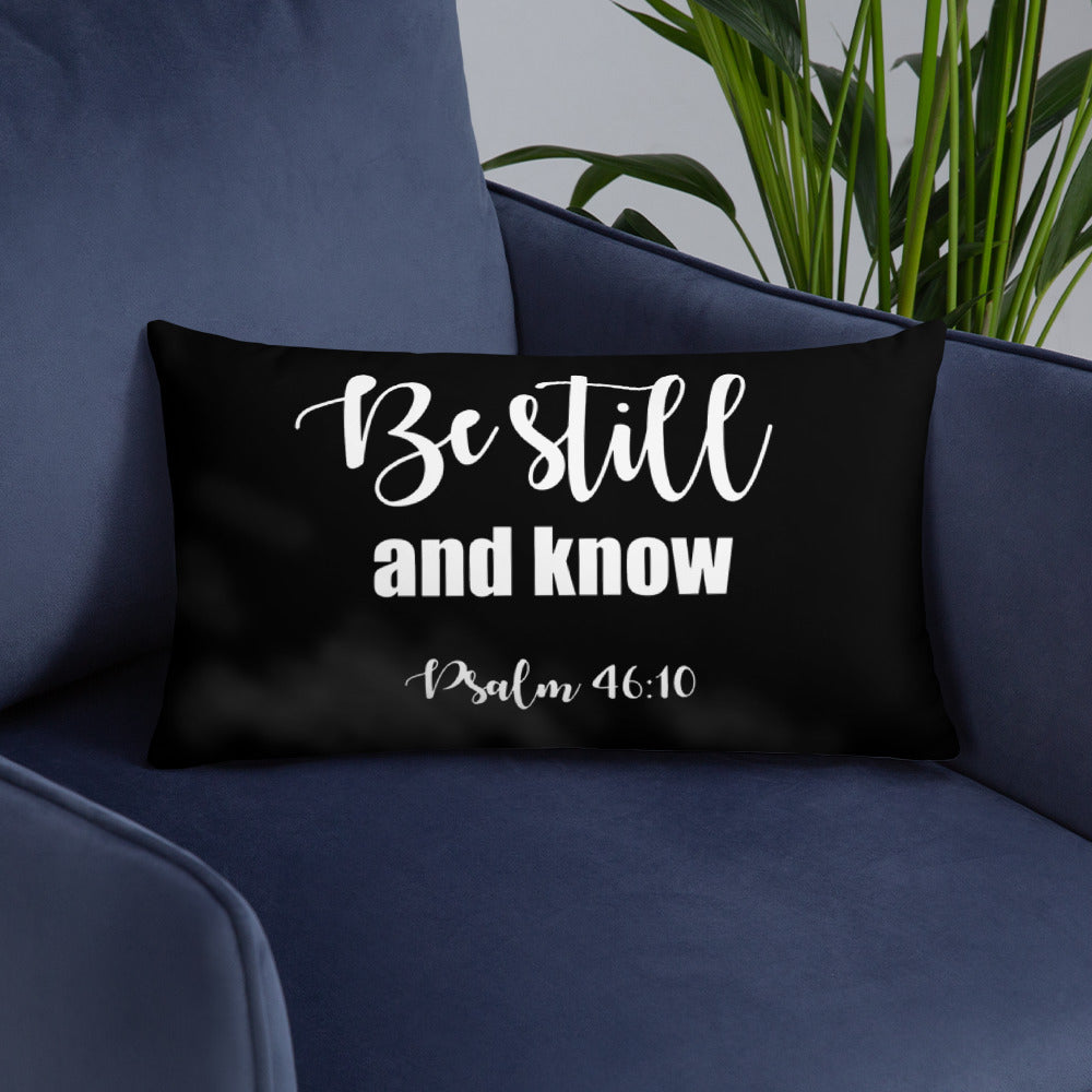 Be Still & Know (Black) Lumbar Pillow