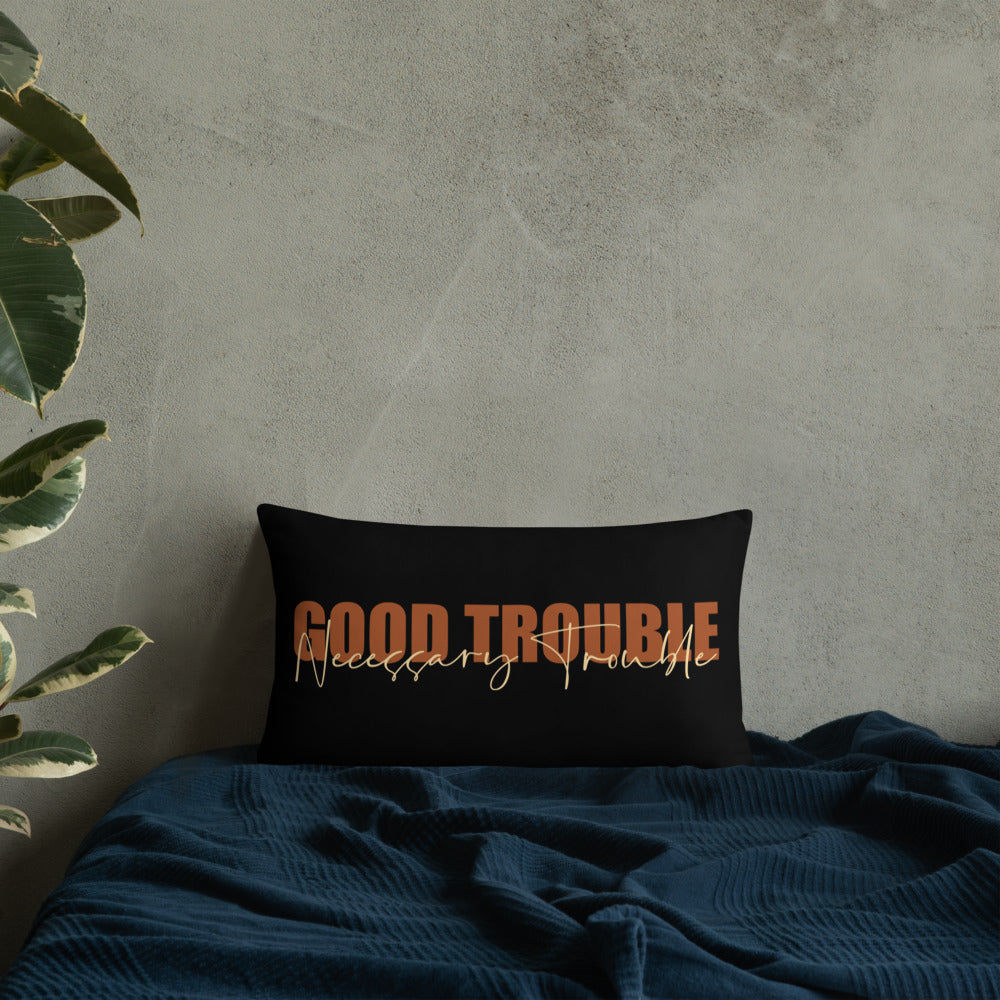 Good Trouble (Black) Lumbar Pillow