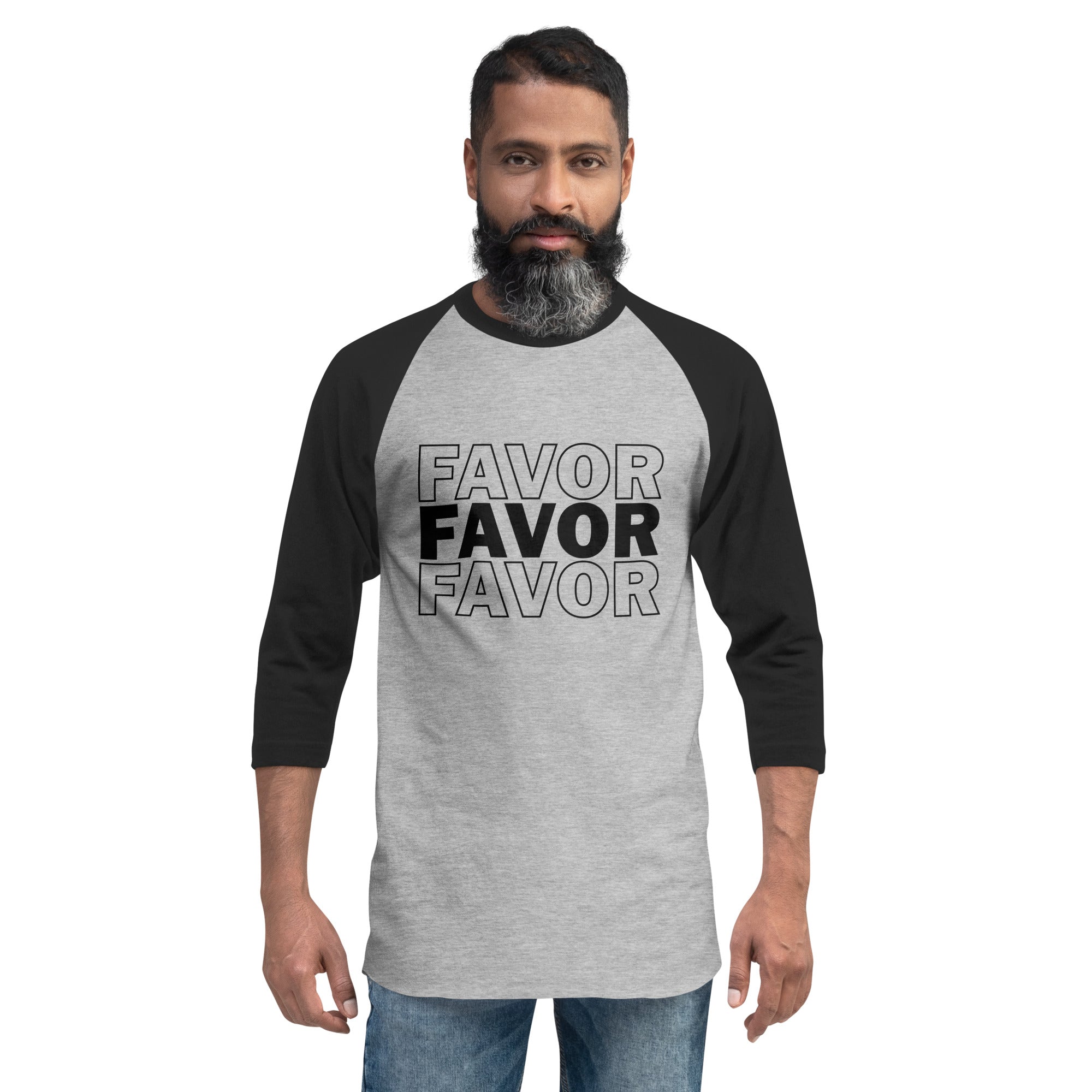 Favor 3/4 sleeve raglan Favor to the 3rd Power shirt