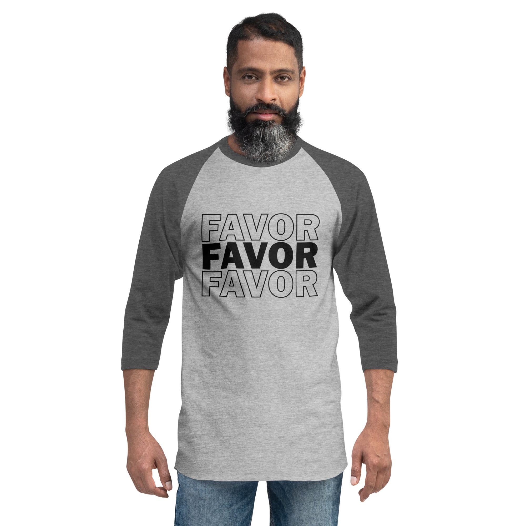 Favor 3/4 sleeve raglan Favor to the 3rd Power shirt