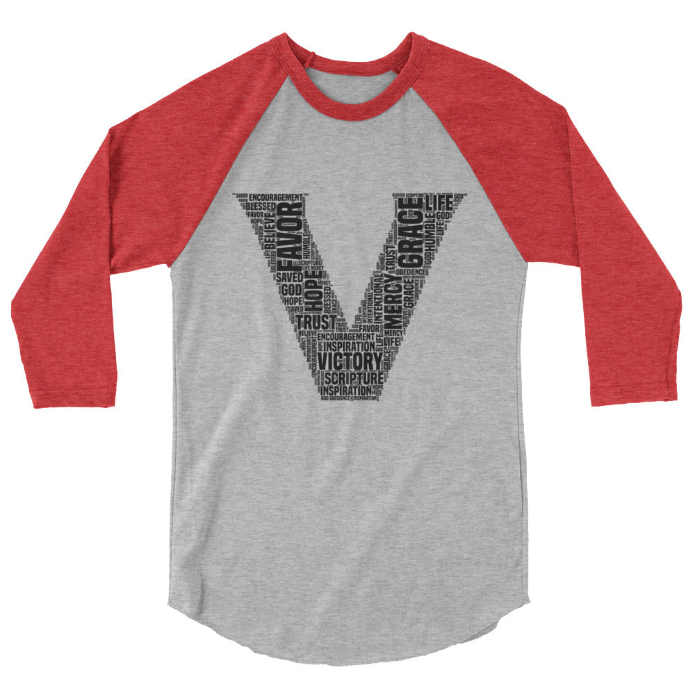 Victory unisex 3/4 sleeve raglan shirt