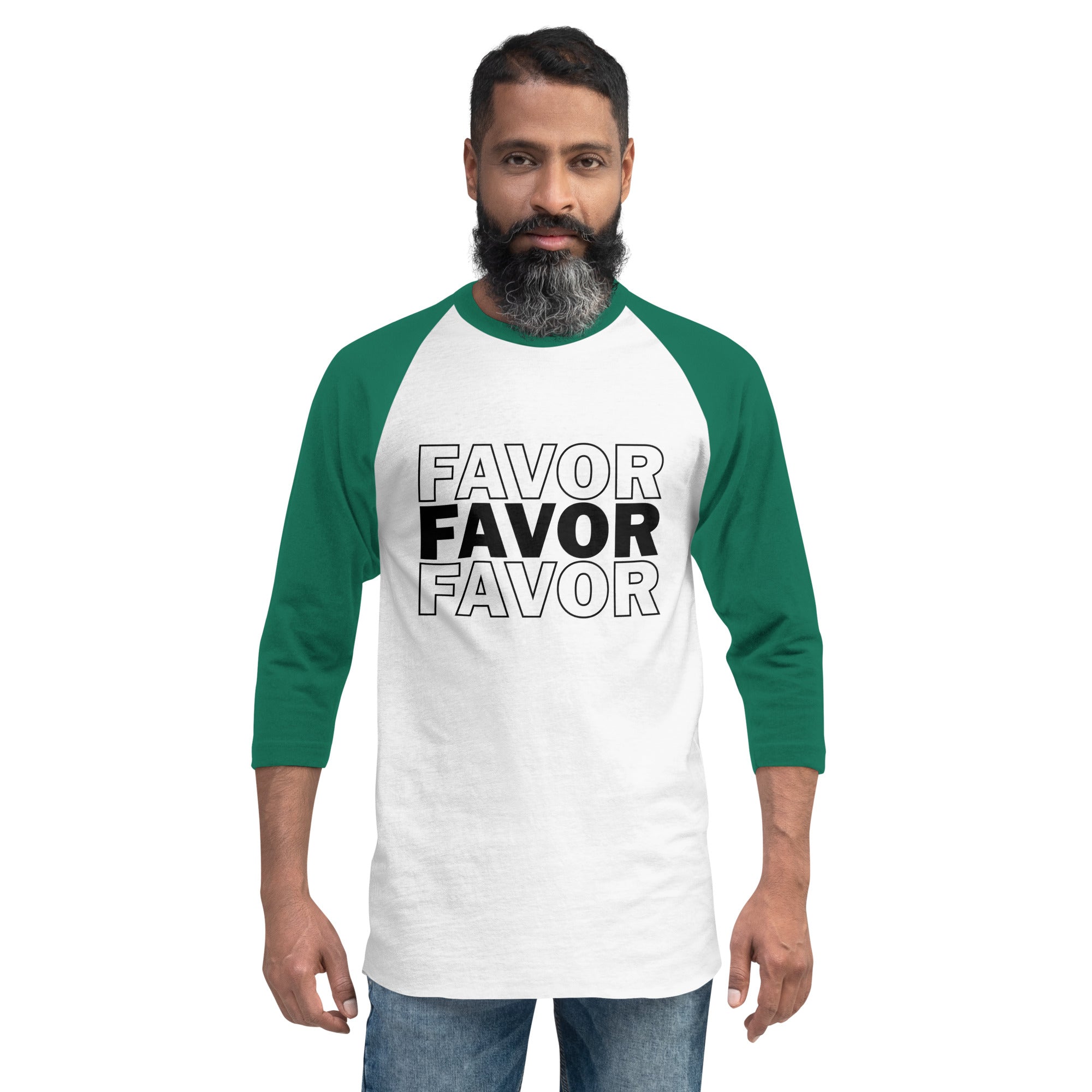 Favor 3/4 sleeve raglan Favor to the 3rd Power shirt
