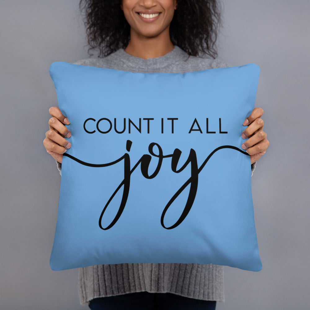 Count it All Joy (Blue) Throw Pillow