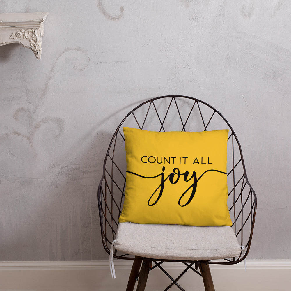 Count it All Joy (Yellow) Throw Pillow