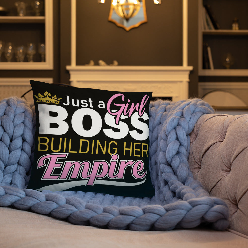 Girl Boss (Black) Throw Pillow