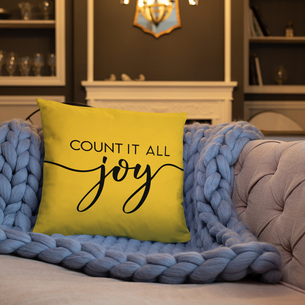 Count it All Joy (Yellow) Throw Pillow