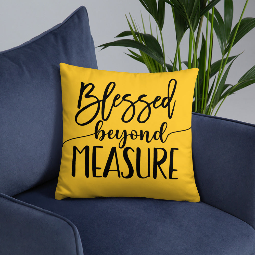 Blessed Beyond Measure (Yellow) Throw Pillow
