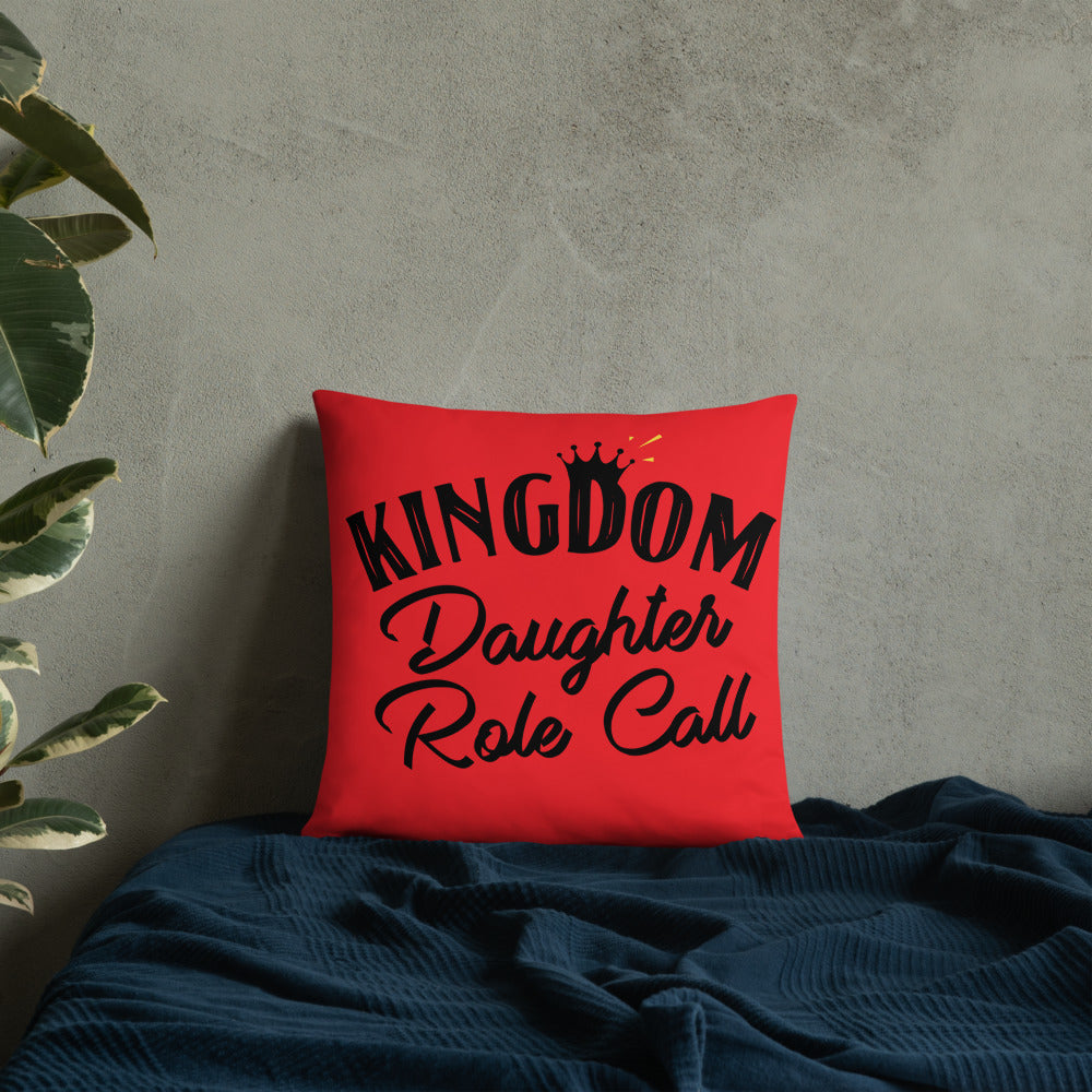 Kingdom Daughter Role Call (Red) Throw Pillow