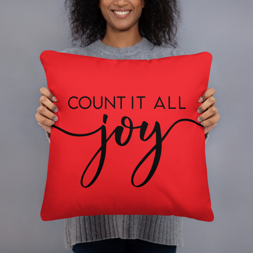 Count it All Joy (Red) Throw Pillow