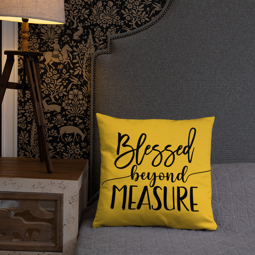 Blessed Beyond Measure (Yellow) Throw Pillow