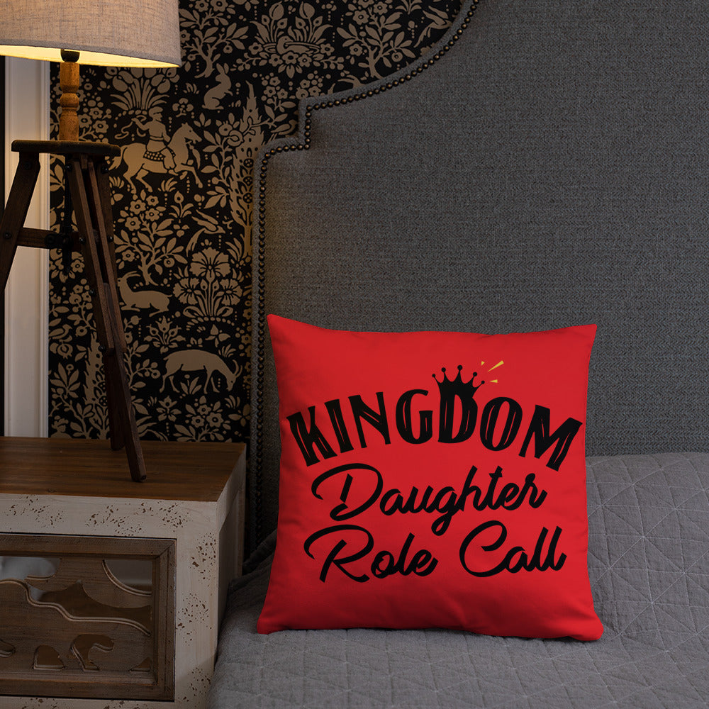 Kingdom Daughter Role Call (Red) Throw Pillow