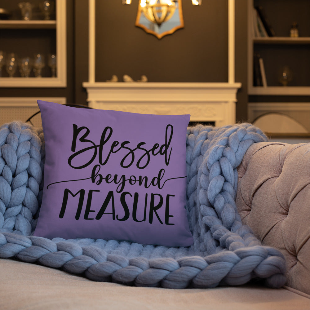 Blessed Beyond Measure (Purple) Throw Pillow