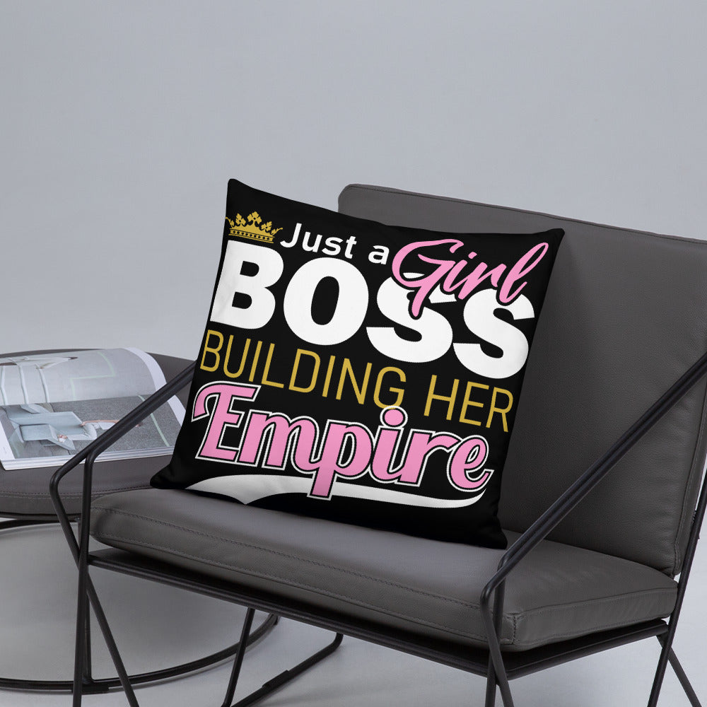 Girl Boss (Black) Throw Pillow
