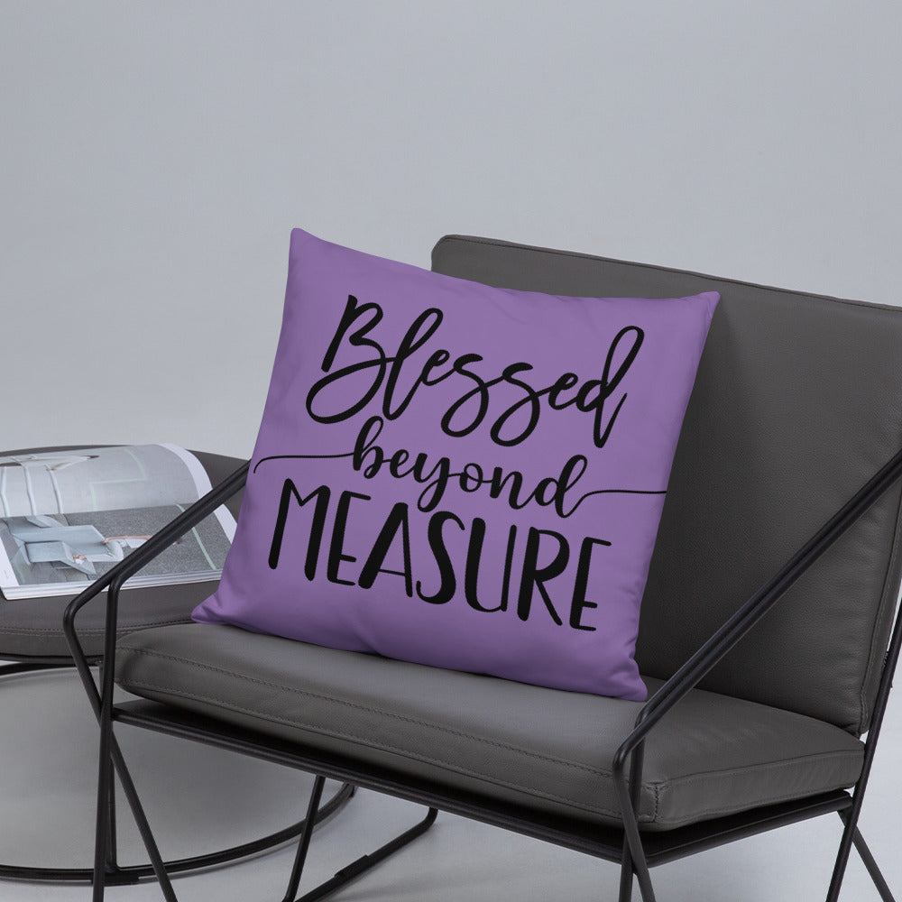 Blessed Beyond Measure (Purple) Throw Pillow