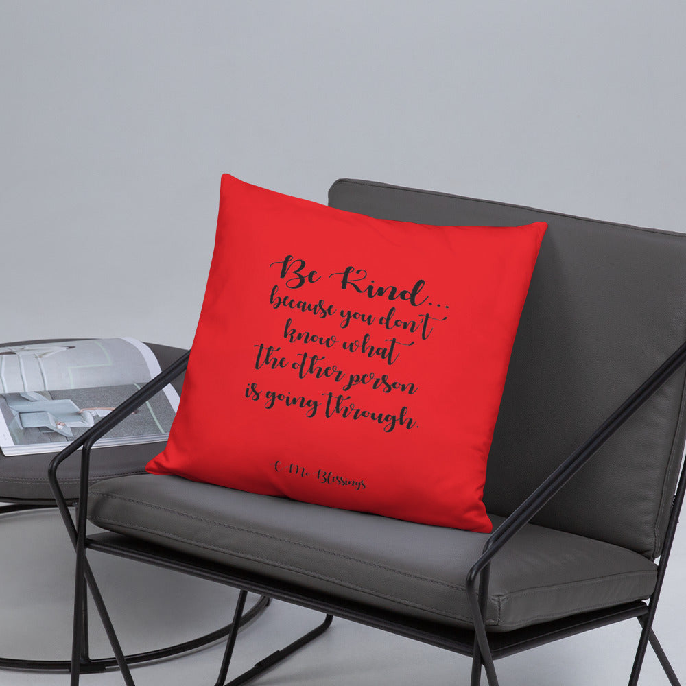 Be Kind (Red) Throw Pillow