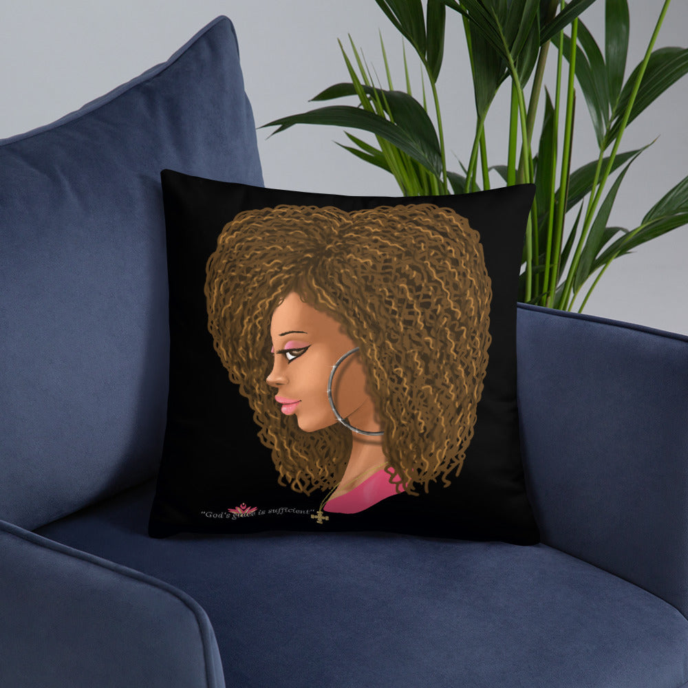 God's Grace is Sufficient (Black) Throw Pillow