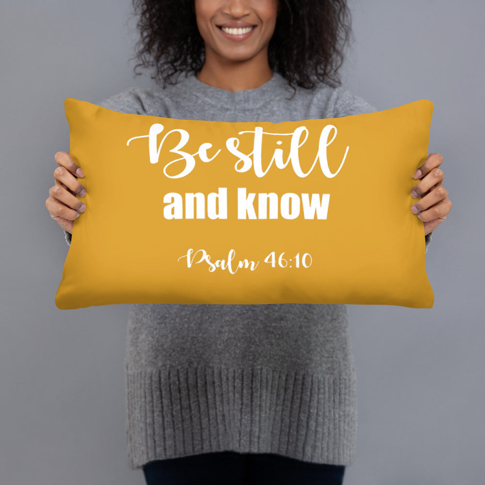 Be Still & Know (Gold) Lumbar Pillow