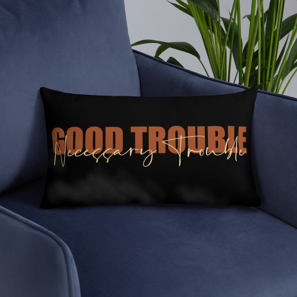 Good Trouble (Black) Lumbar Pillow