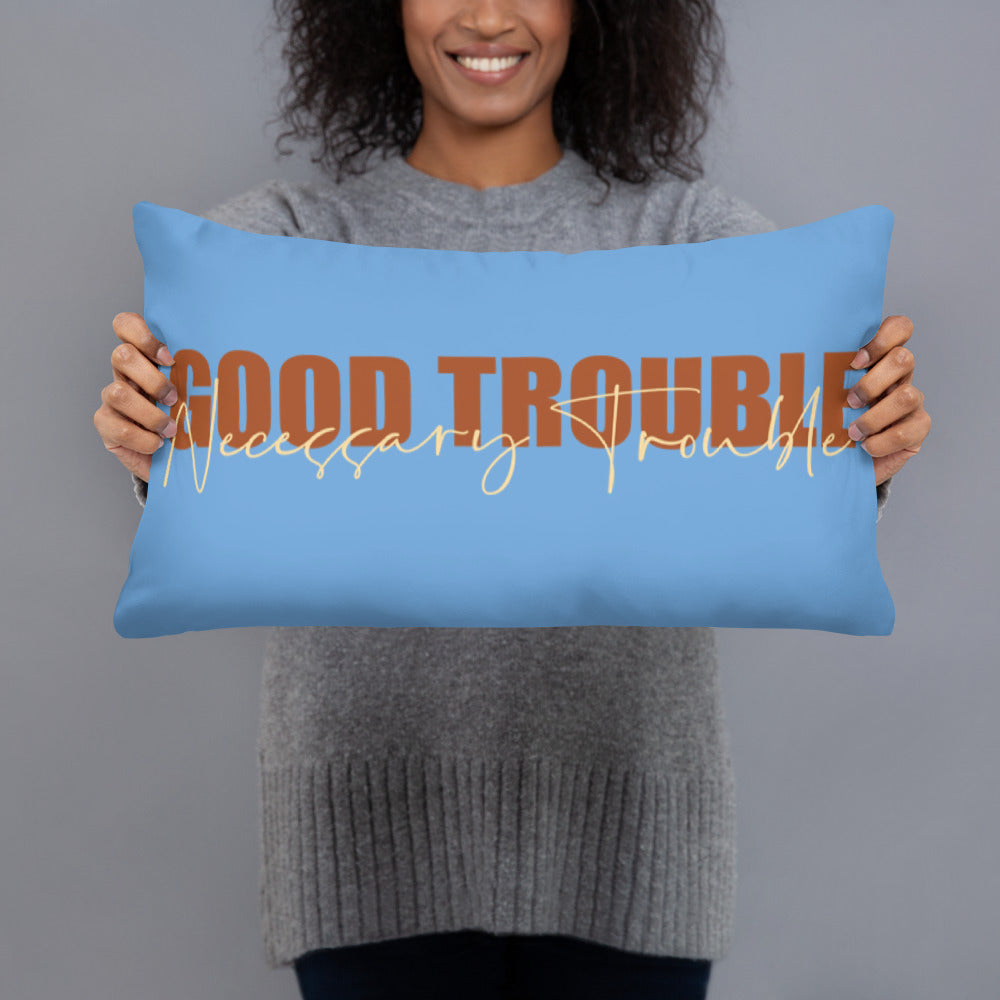 Good Trouble (Blue) Lumbar Pillow