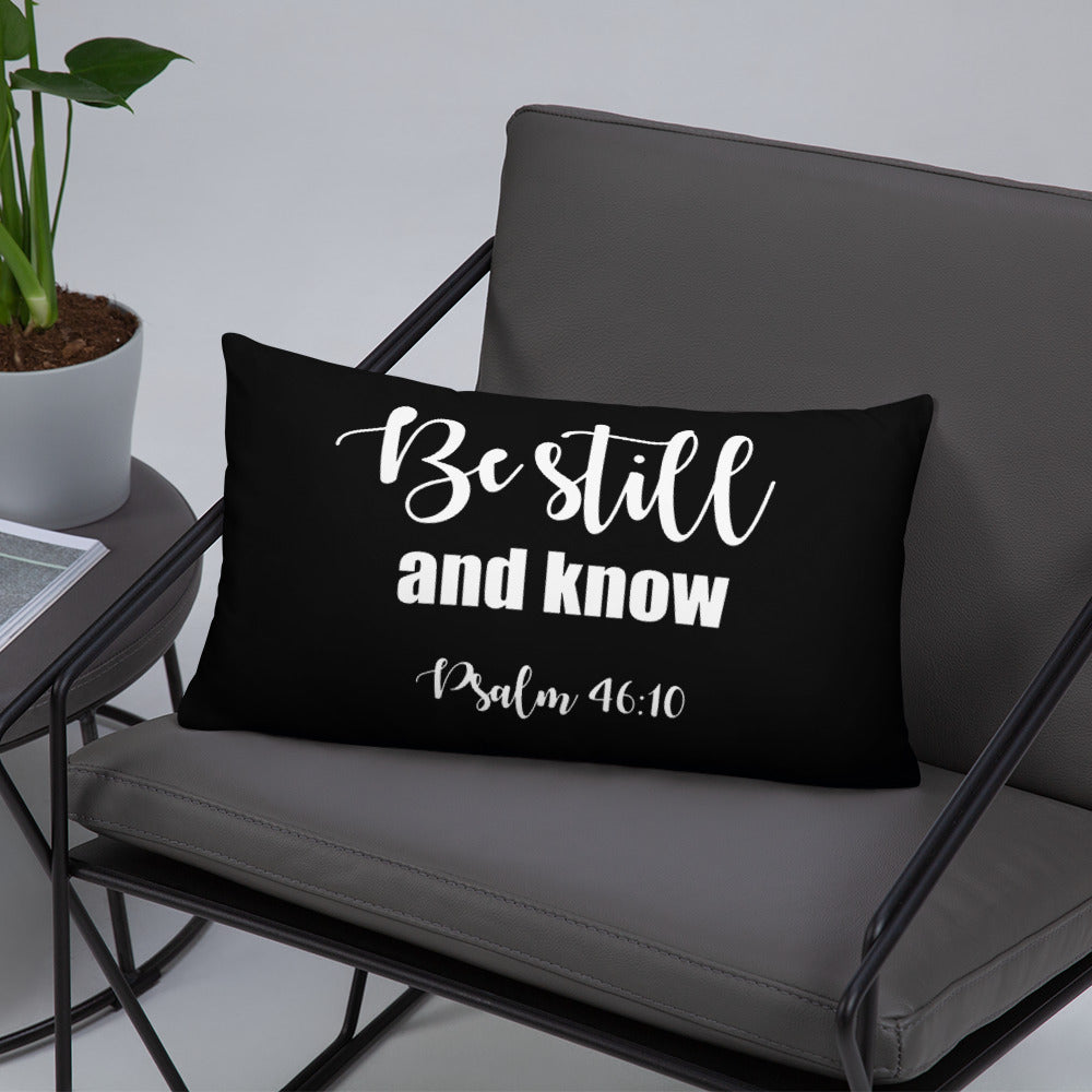 Be Still & Know (Black) Lumbar Pillow
