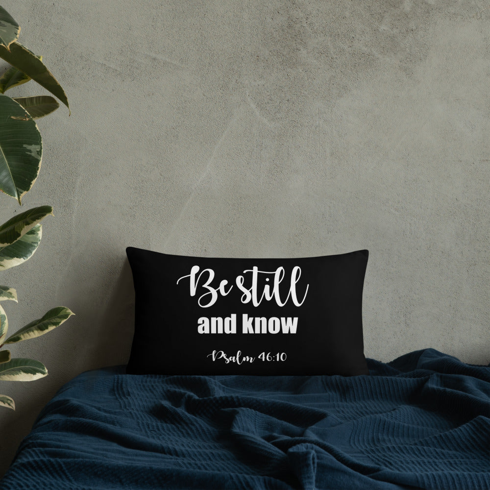 Be Still & Know (Black) Lumbar Pillow