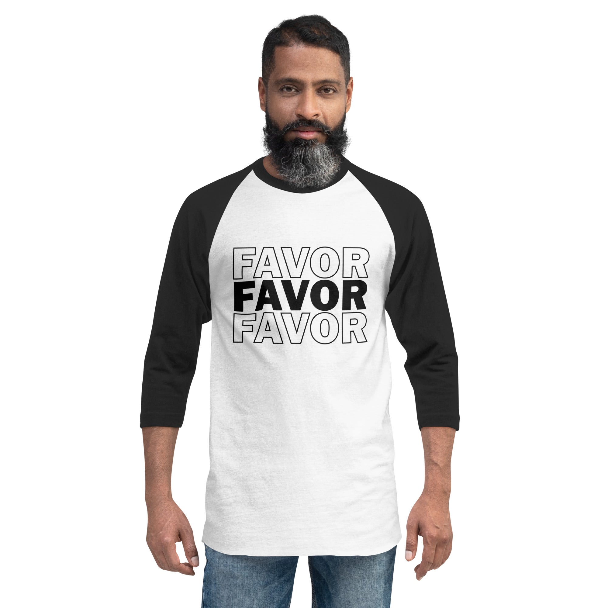 Favor 3/4 sleeve raglan Favor to the 3rd Power shirt