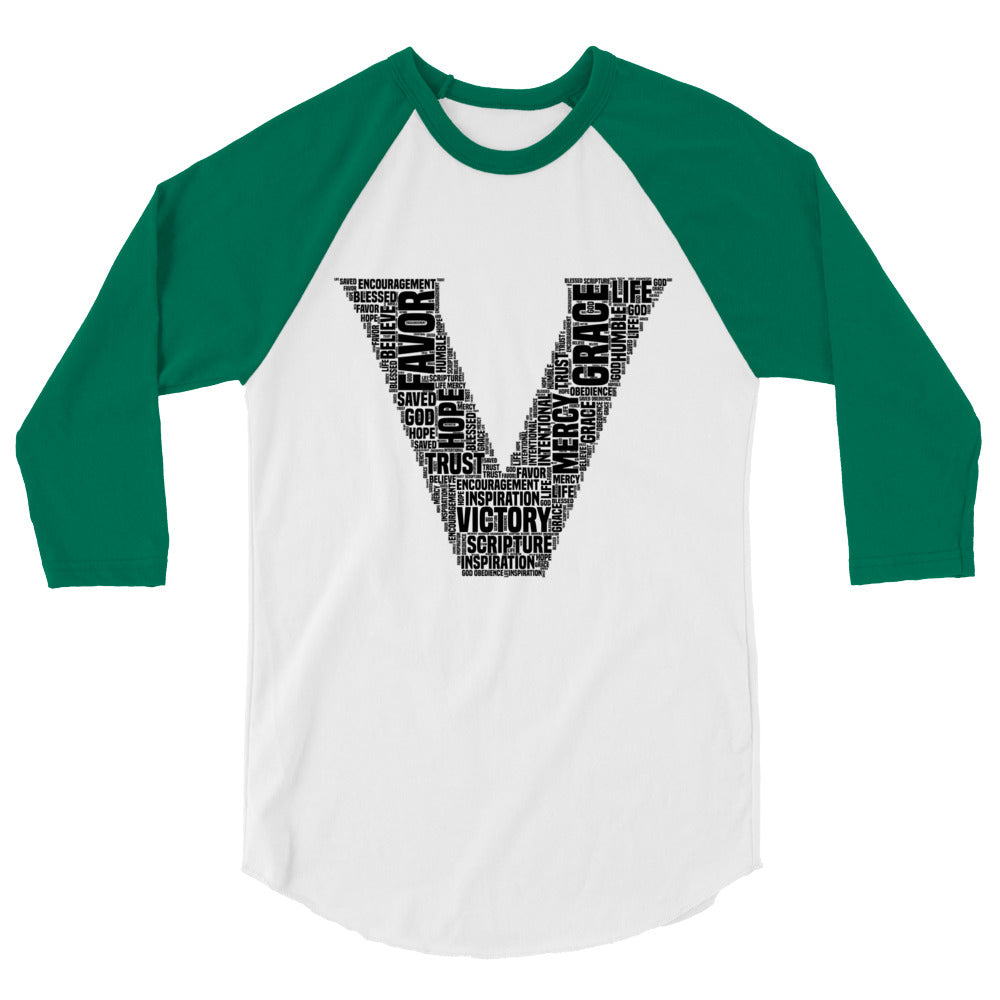 Victory unisex 3/4 sleeve raglan shirt